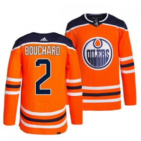Män Ishockey Edmonton Oilers tröja Evan Bouchard 2 Adidas Orange Authentic
